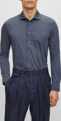 Pointer silk polo shirt - Dark Blue