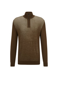 Pull zippé Ofilato en laine - Open Green