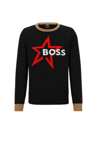 Wool star logo jumper - Black