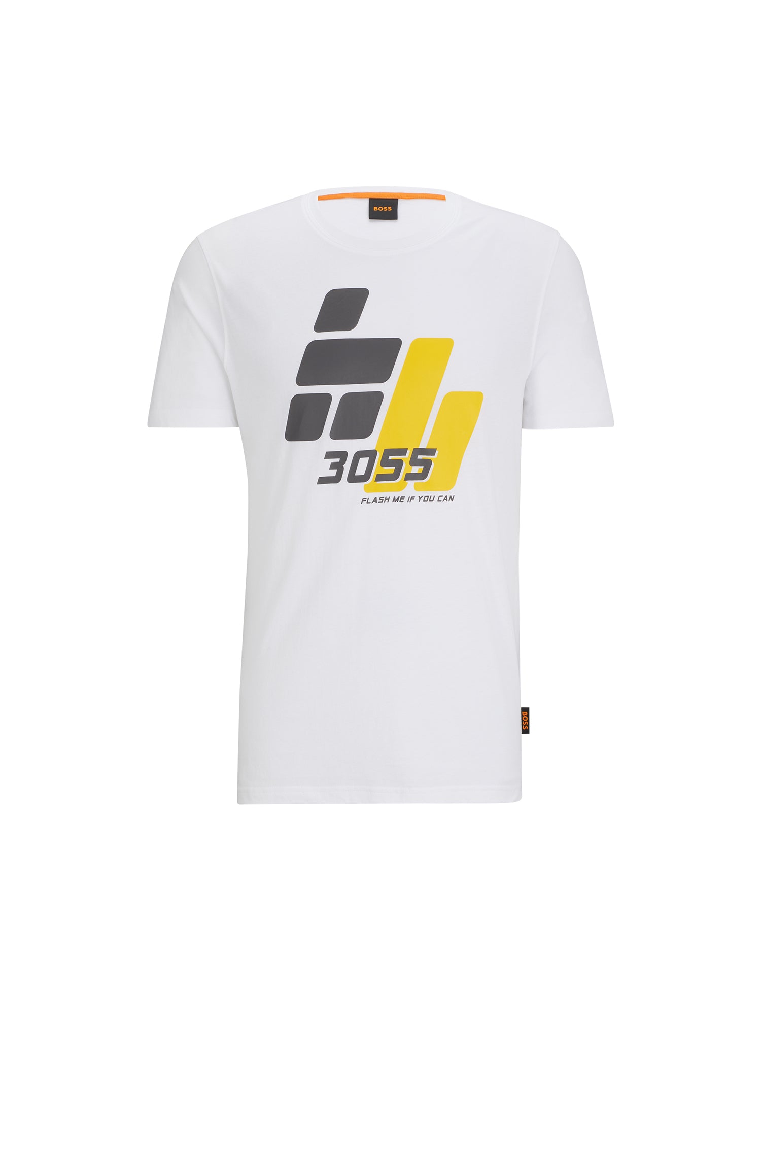 Logo T-shirt with round neck - Natural