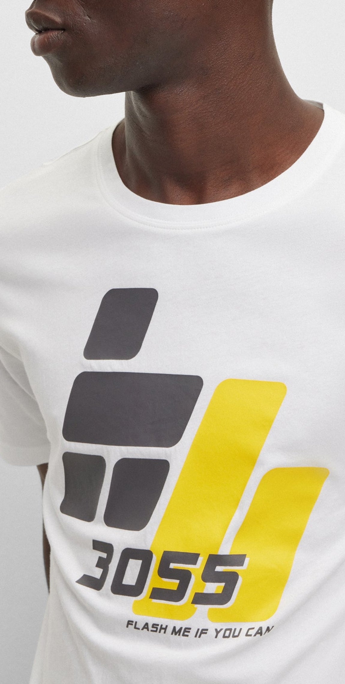 Logo T-shirt with round neck - Natural