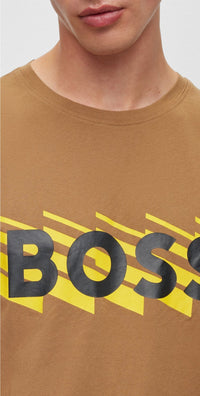 Logo T-shirt with round neck - Open Beige