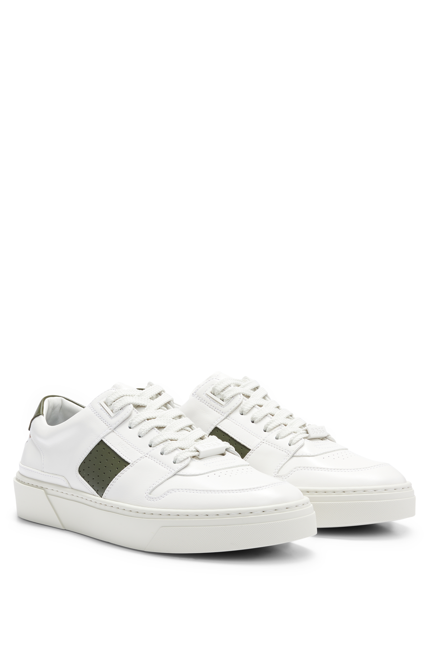 Gary leather trainers - Open White