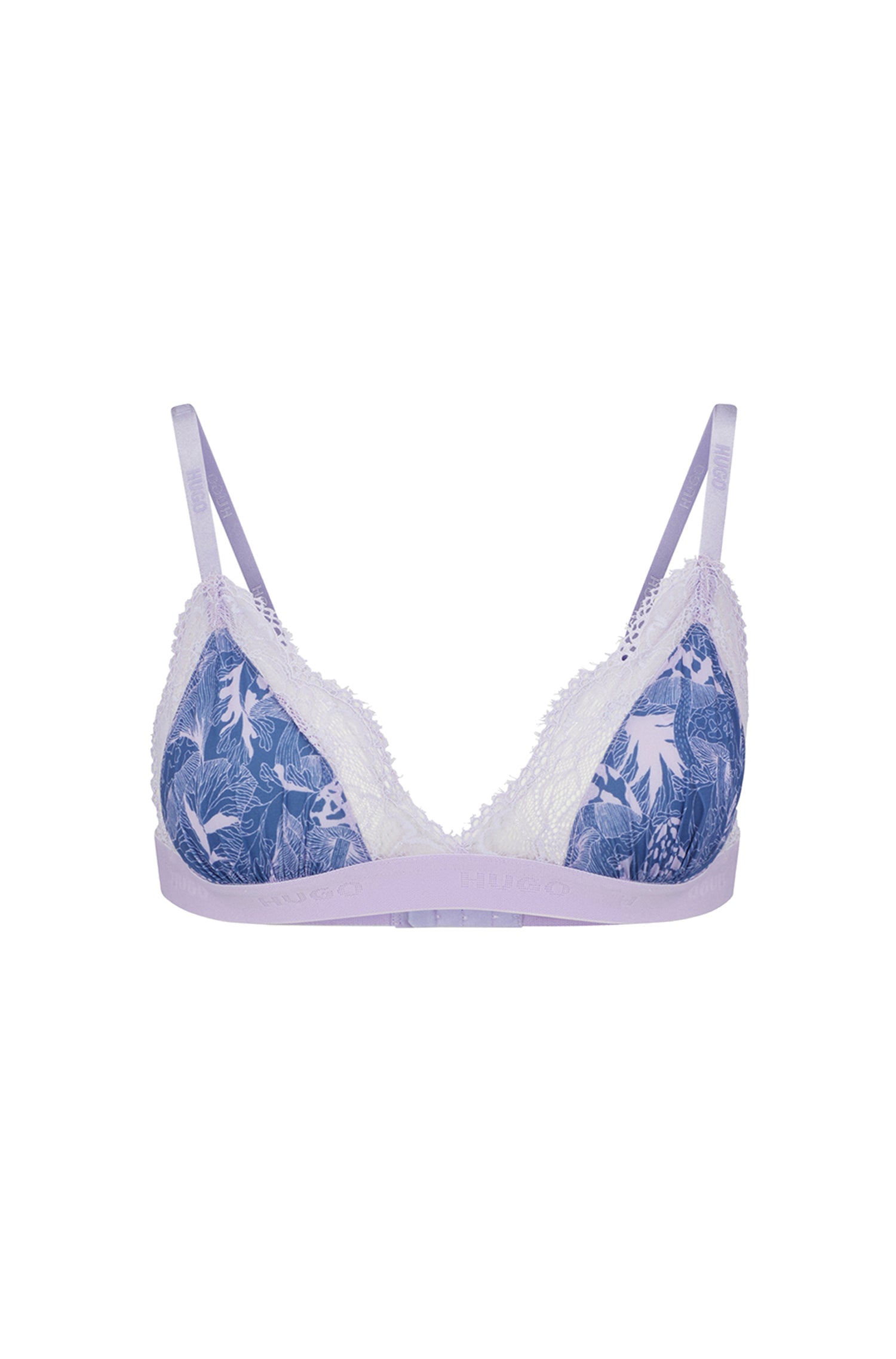 Patterned triangle bra - Open Purple
