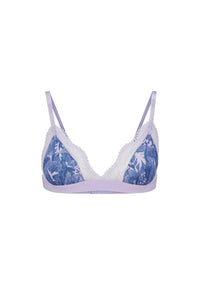 Patterned triangle bra - Open Purple