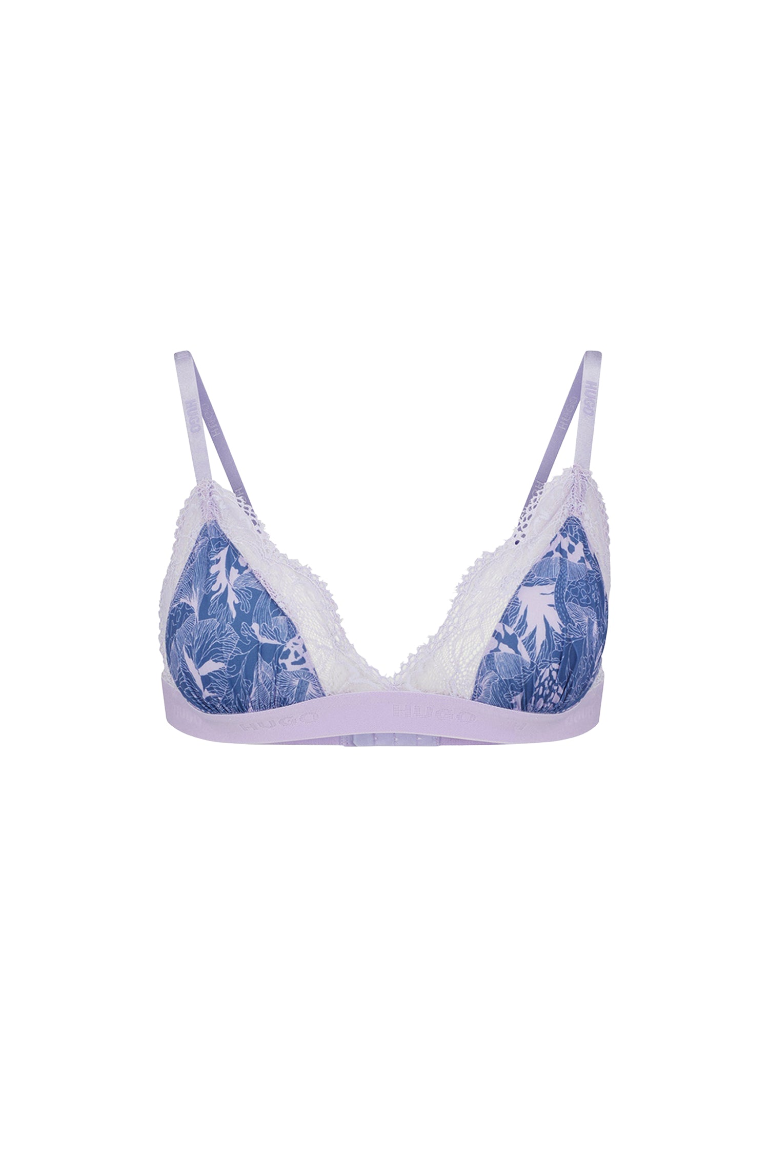 Patterned triangle bra - Open Purple