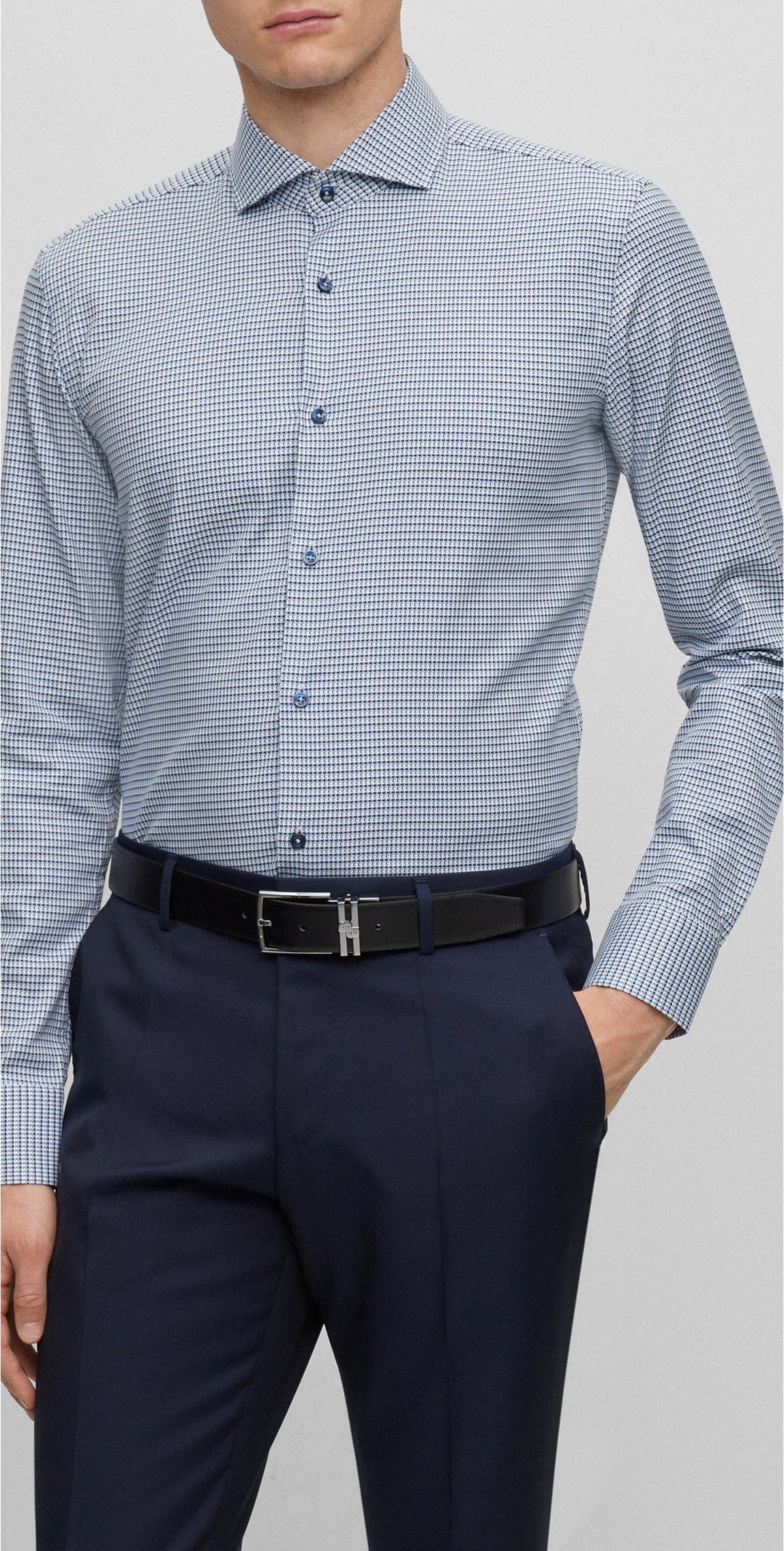 LIGHT & PASTEL BLUE // BUSINESS SHIRTS H-HANK-SPREAD-C5-233
