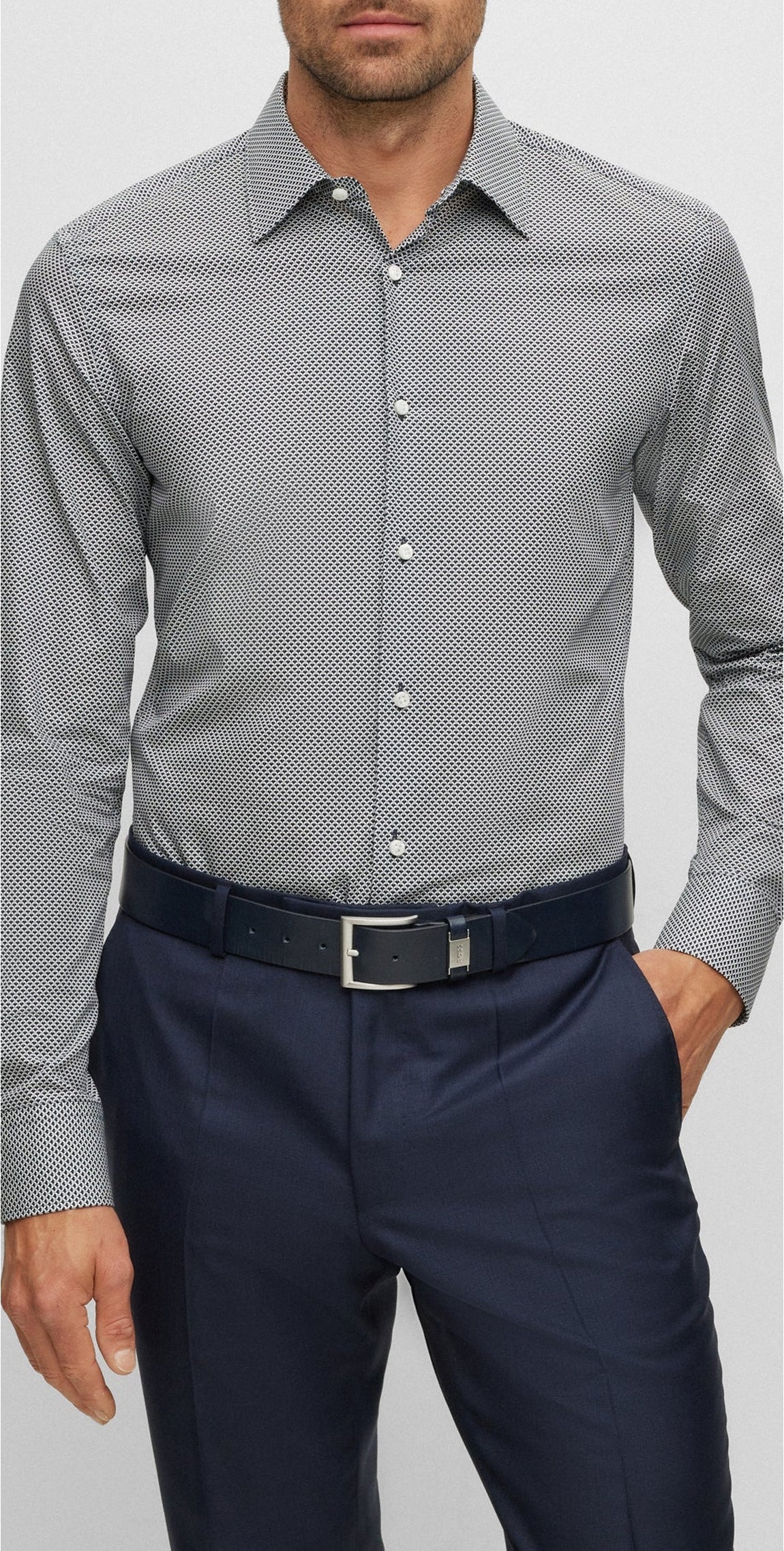 DARK BLUE // BUSINESS SHIRTS L-HAYS-KENT-233