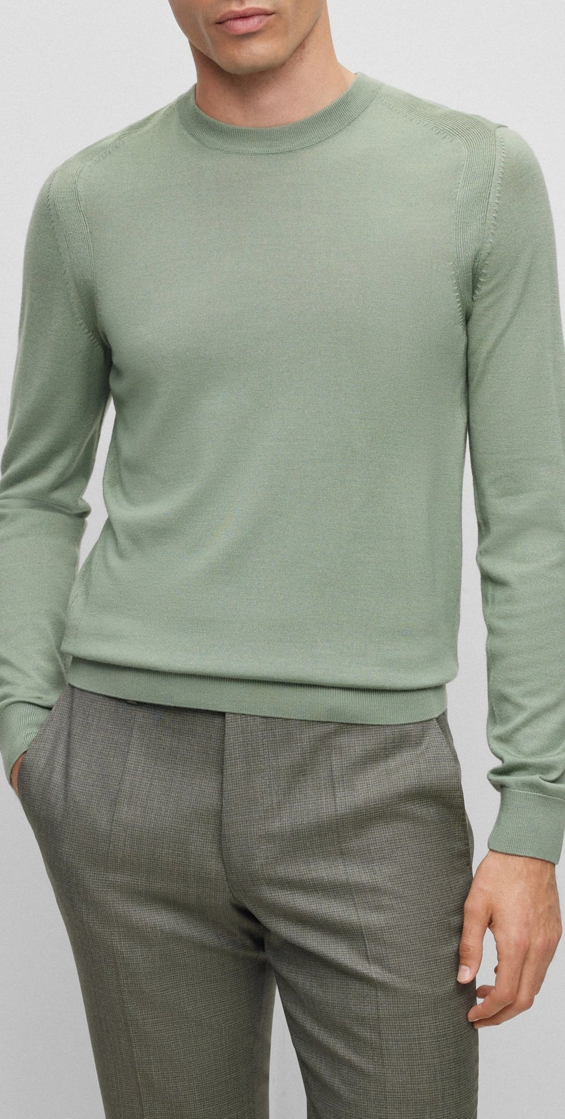 Wool Overo jumper - Light & Pastel Green