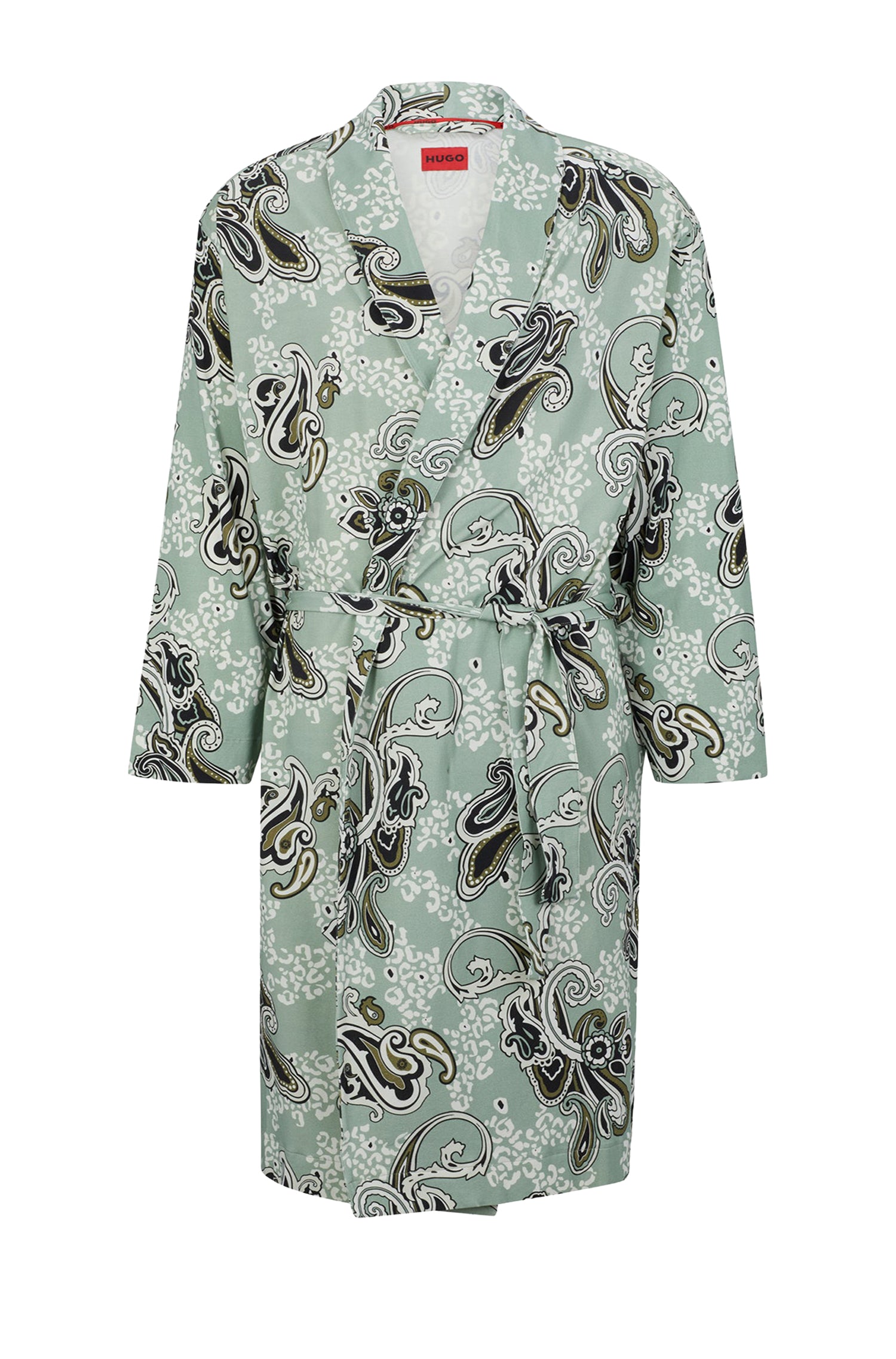 Paisley Bathrobe - Light & Pastel Green