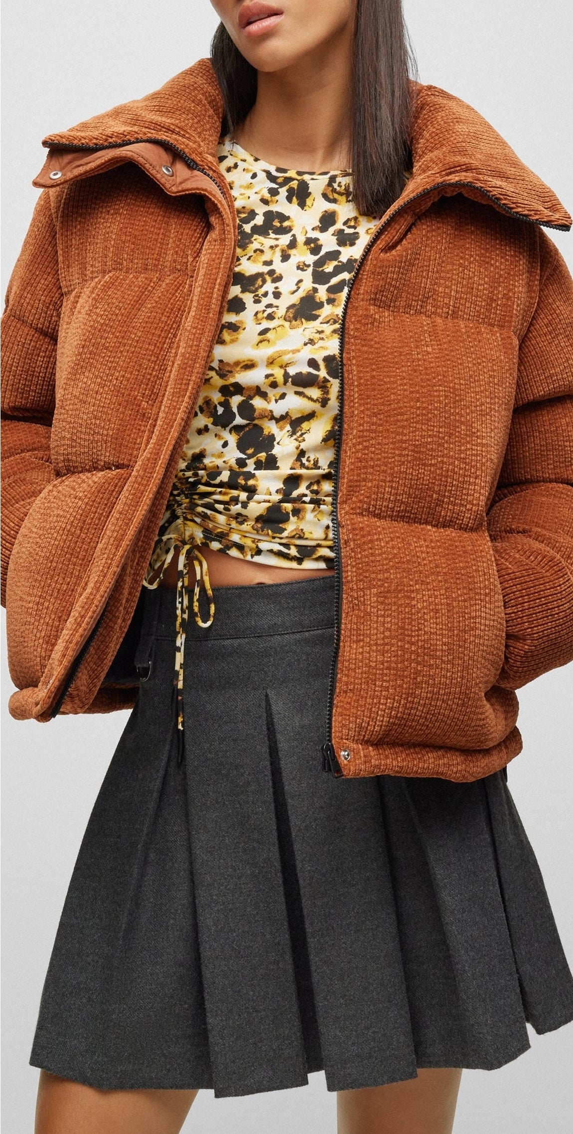 Fary down jacket - Open Brown