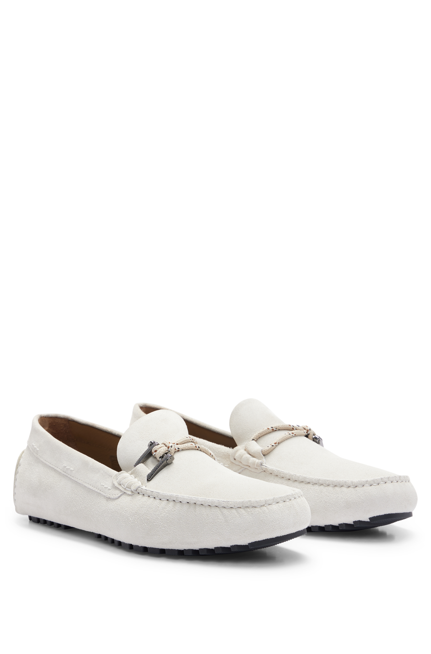 Leather Driver loafers - Open White