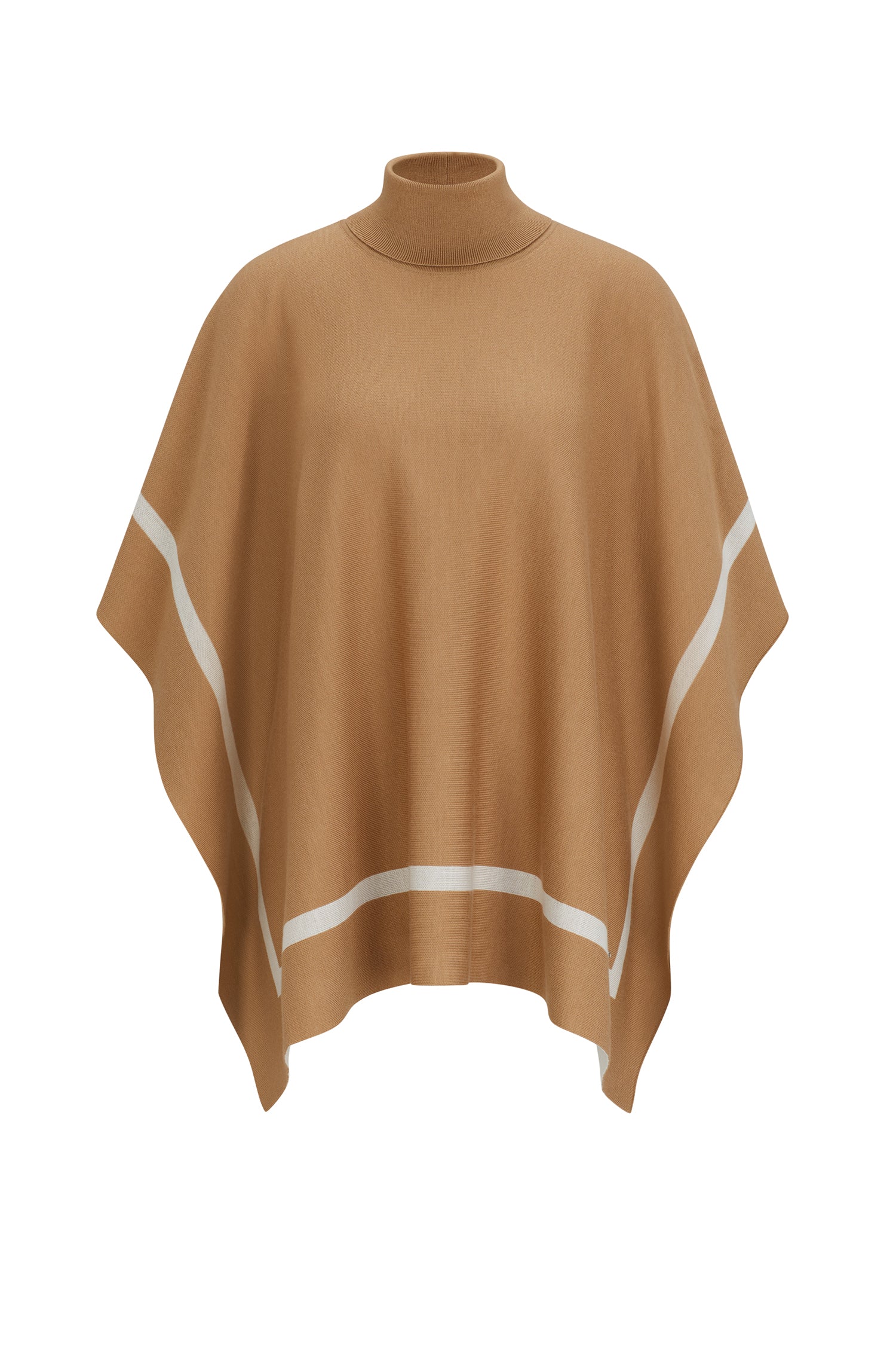 Lia high collar wool cape - Medium Beige