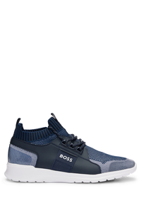 DARK BLUE // LACE-UP TRAINERS EXTREME_RUNN_KNIT_N