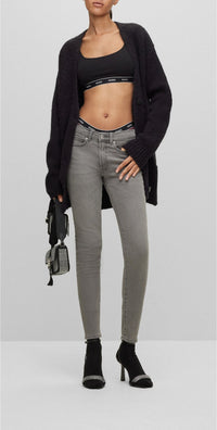 Jean extra slim à boutons et zip - Medium Grey