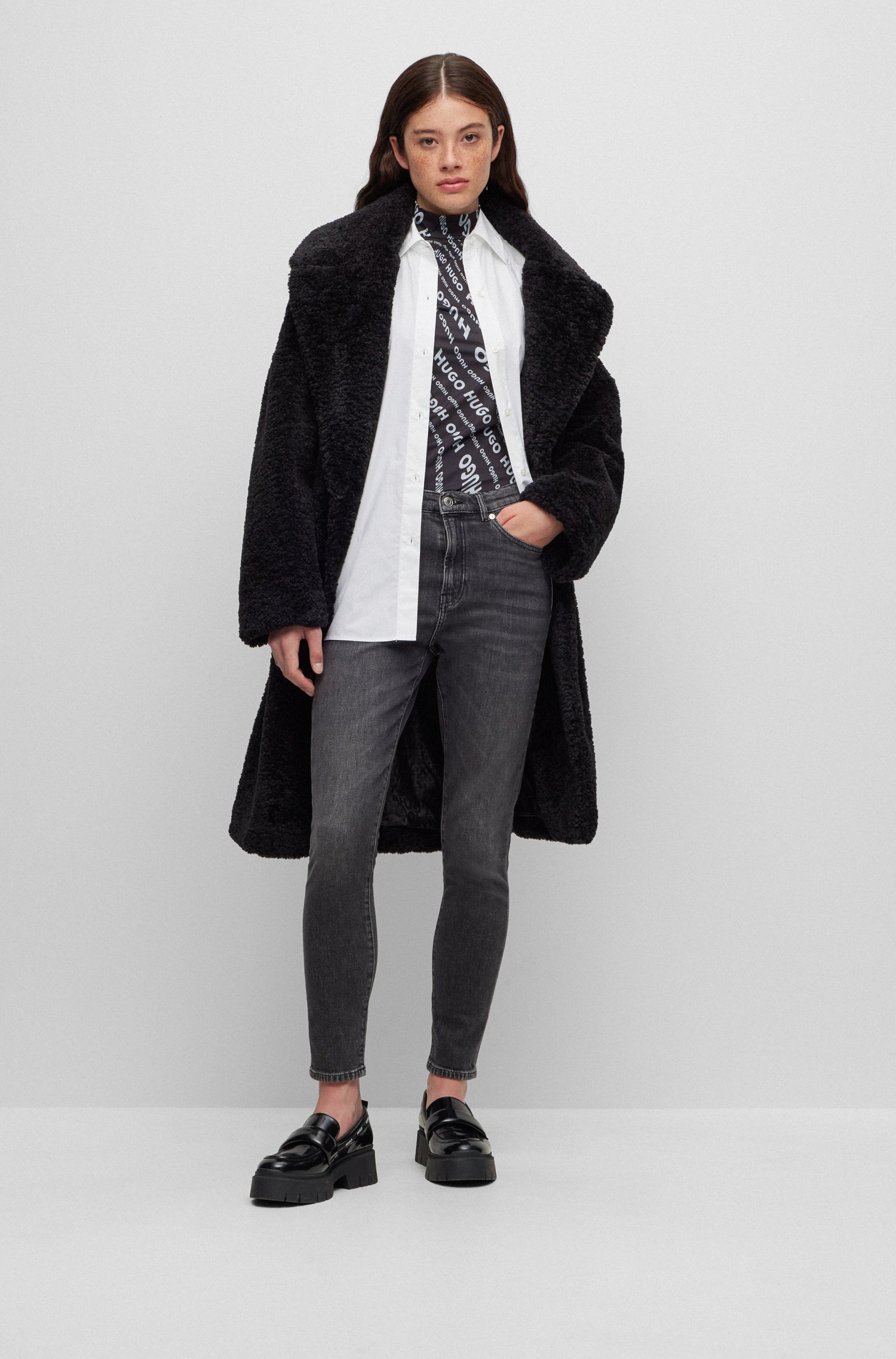Jean slim à boutons et zip - Dark Grey