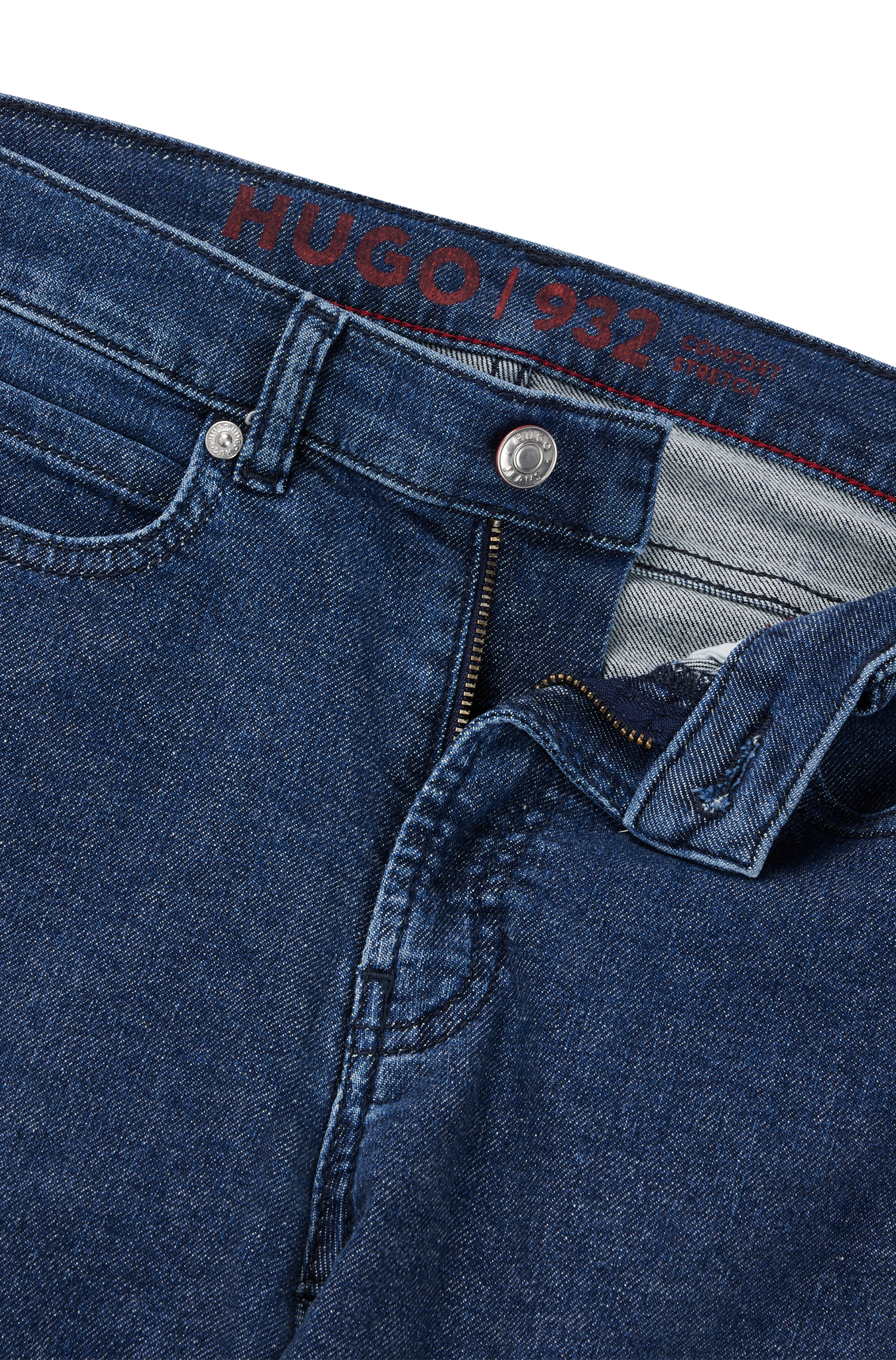 Jean slim à boutons et zip - Bright Blue