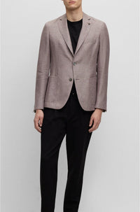 Veste de costume Hanry en lin & laine - Dark Red