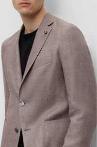 Veste de costume Hanry en lin & laine - Dark Red