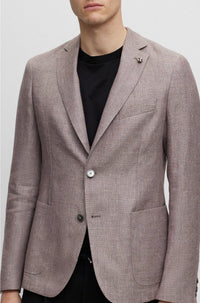 Veste de costume Hanry en lin & laine - Dark Red