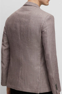 Veste de costume Hanry en lin & laine - Dark Red