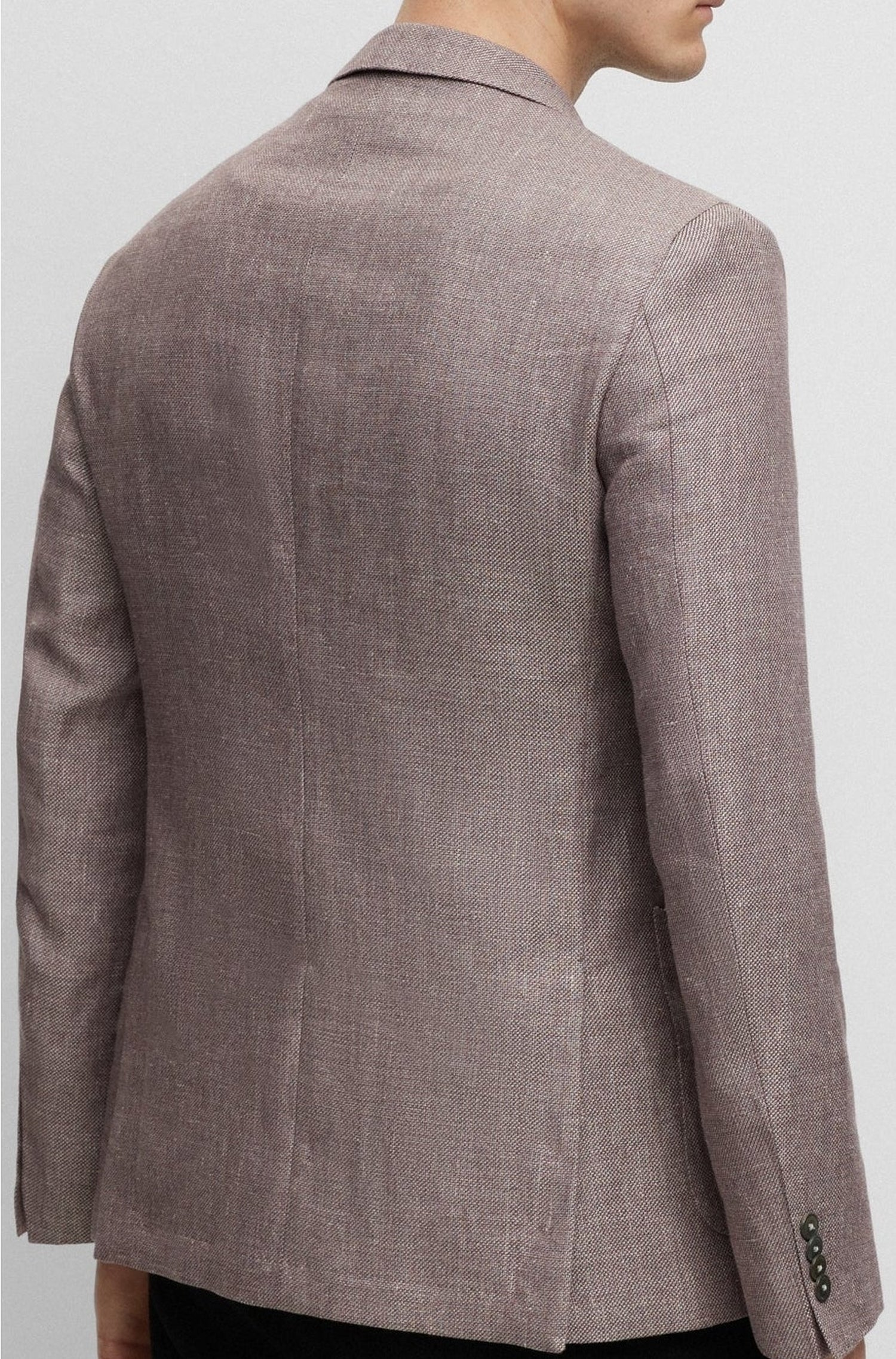 Veste de costume Hanry en lin & laine - Dark Red