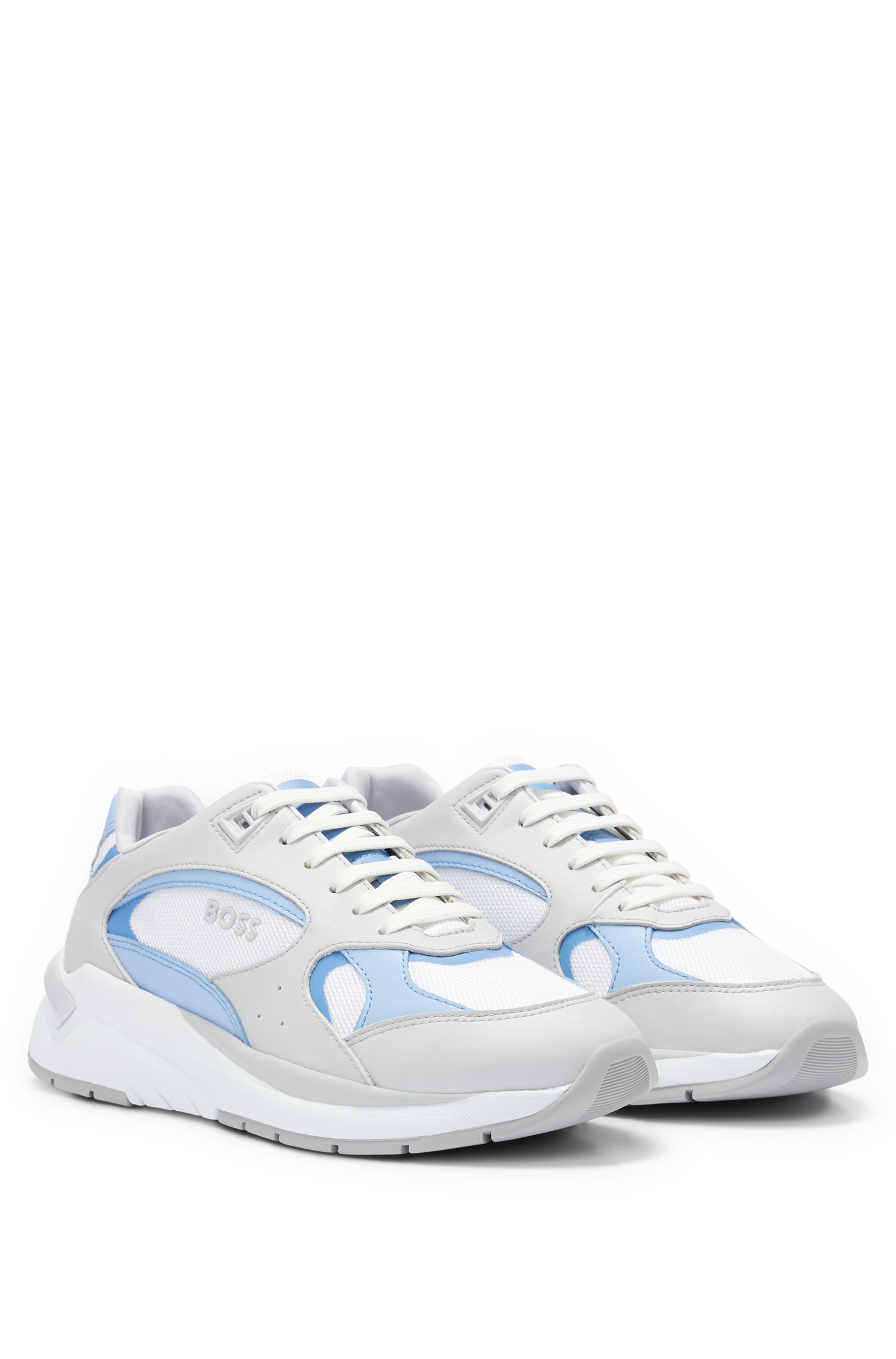 Skylar leather trainers - Open Blue