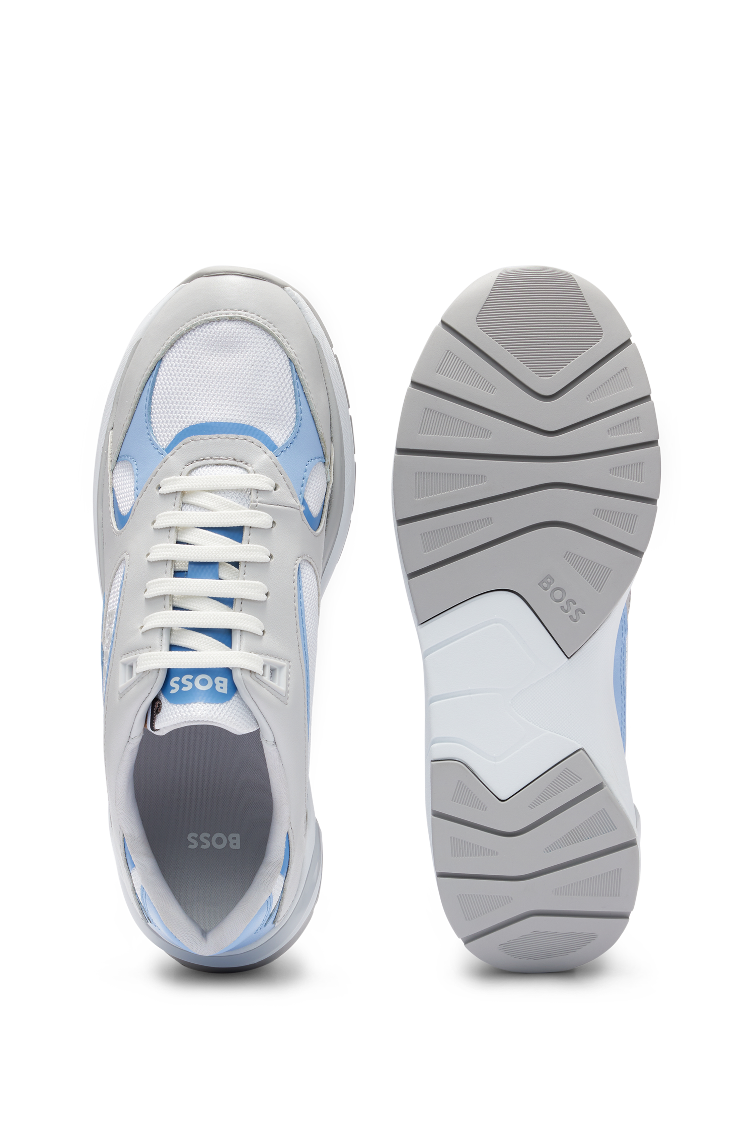 Skylar leather trainers - Open Blue