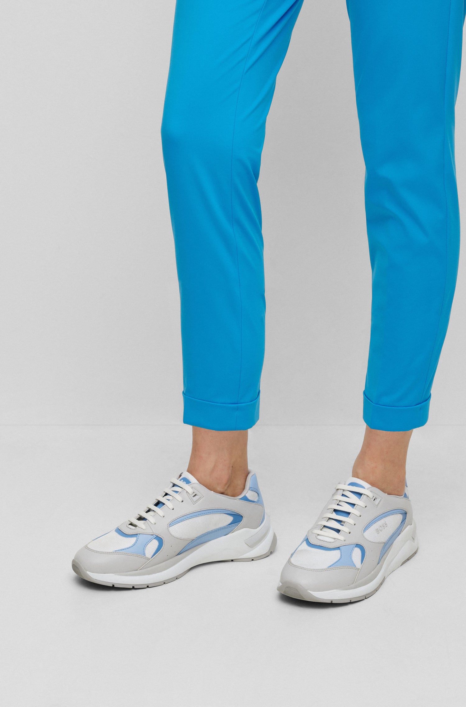 Skylar leather trainers - Open Blue