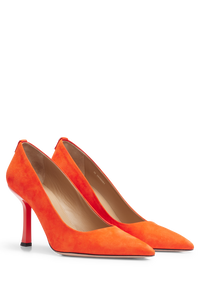 Vocana leather pumps - Bright Orange