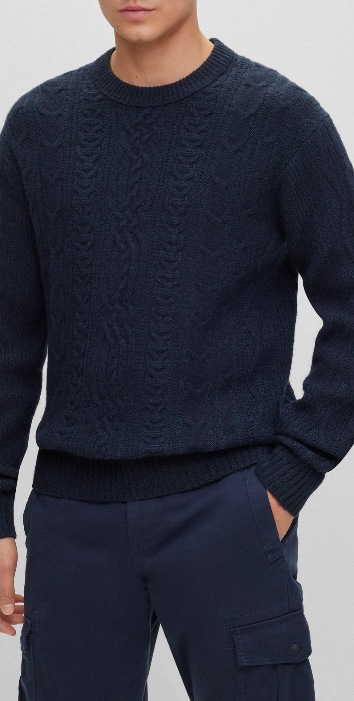Kubiel jumper in wool - Dark Blue