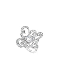 3qty DJV / QTY DISPO : 3-QTY VENDUES : 0-ST : 0% PRIX DJV : 320€ // Or gris 18 ct Bague Arabesque sur or gris 18 carats sertie de Burmalite™ blanche taille brillant /// RECO : 338€