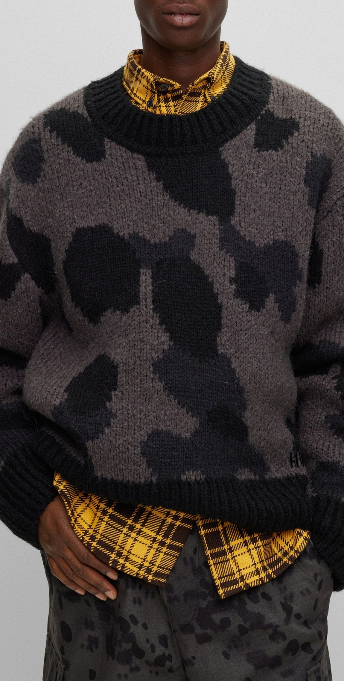 Oversized wool blend Sattiner jumper - Dark Grey