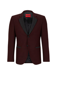 Veste de costume Henry en laine mélangée - Dark Red