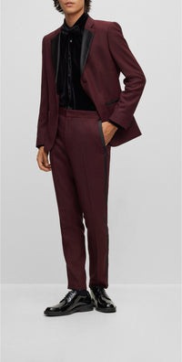 Henry wool blend blazer - Dark Red