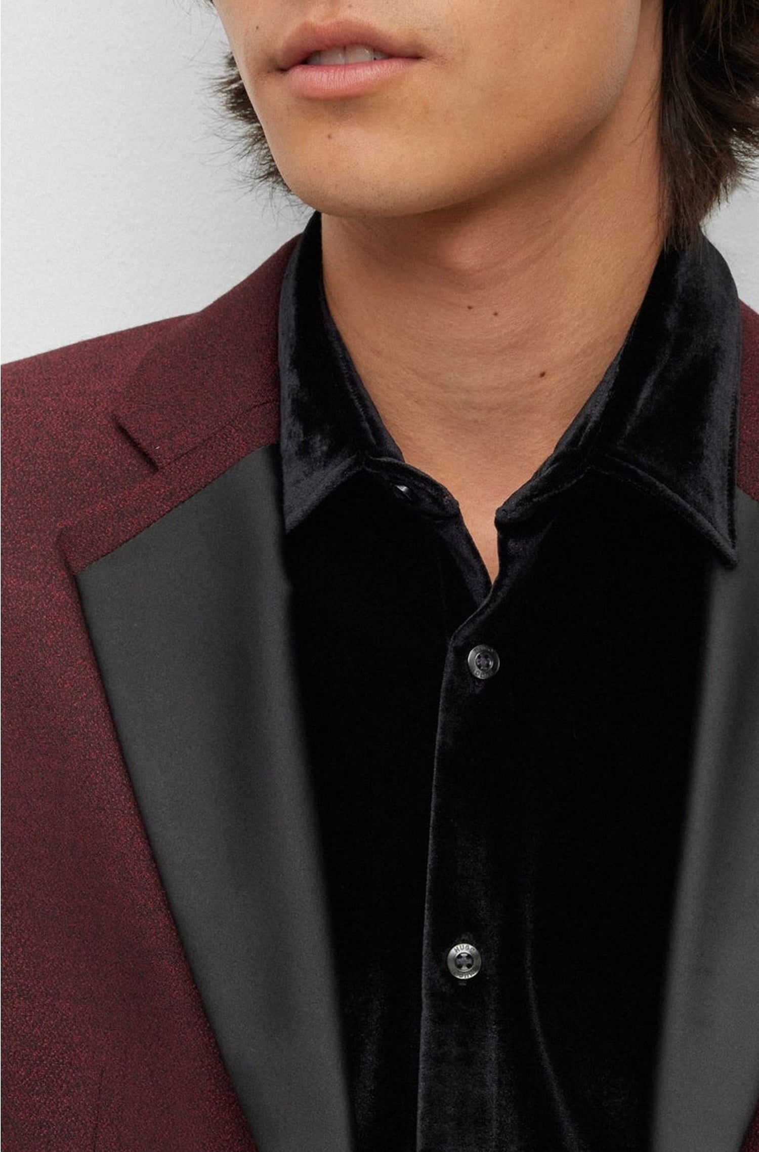 Veste de costume Henry en laine mélangée - Dark Red