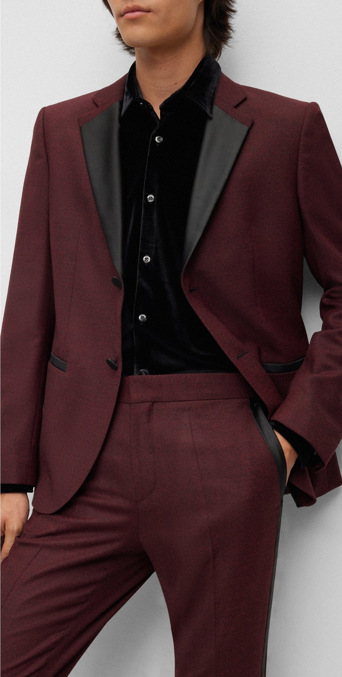 Henry wool blend blazer - Dark Red
