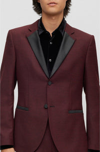 Veste de costume Henry en laine mélangée - Dark Red