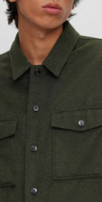 Chemise Enalu oversize en laine mélangée - Dark Grey