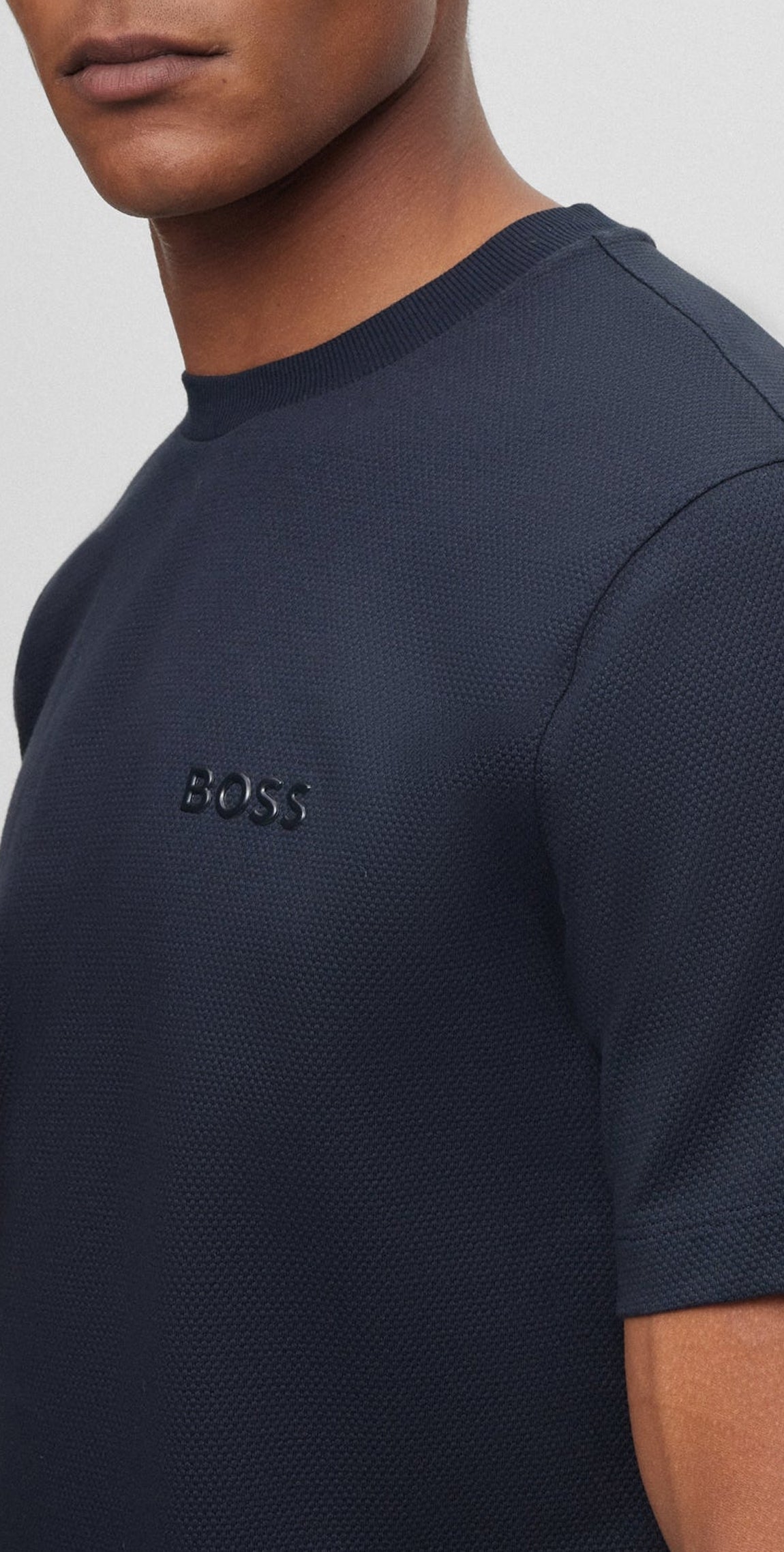 Plain round-neck T-shirt - Dark Blue