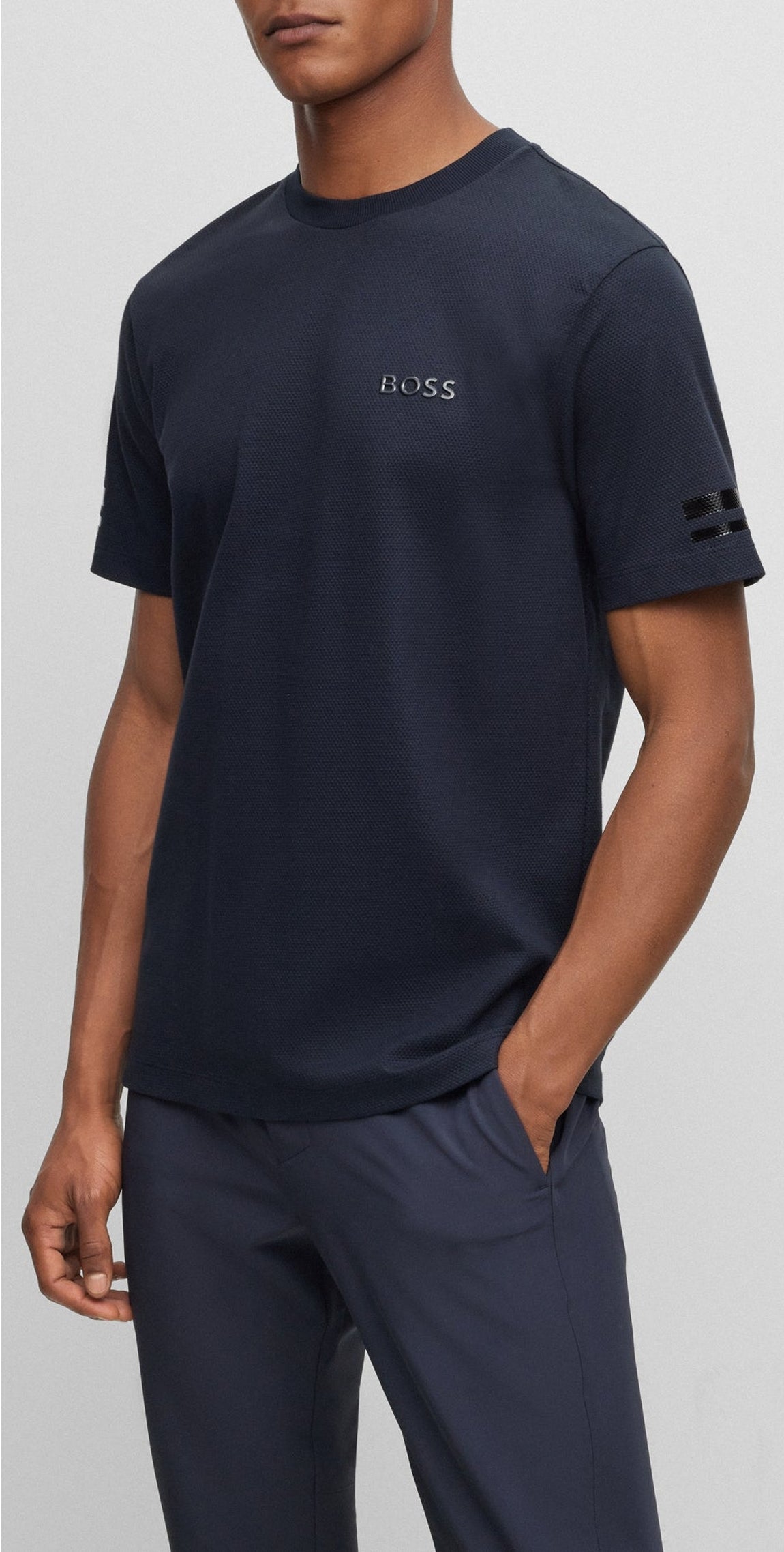 Plain round-neck T-shirt - Dark Blue
