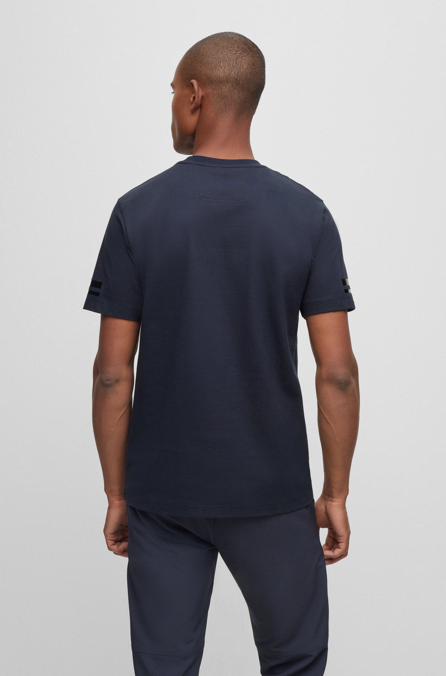 Plain round-neck T-shirt - Dark Blue