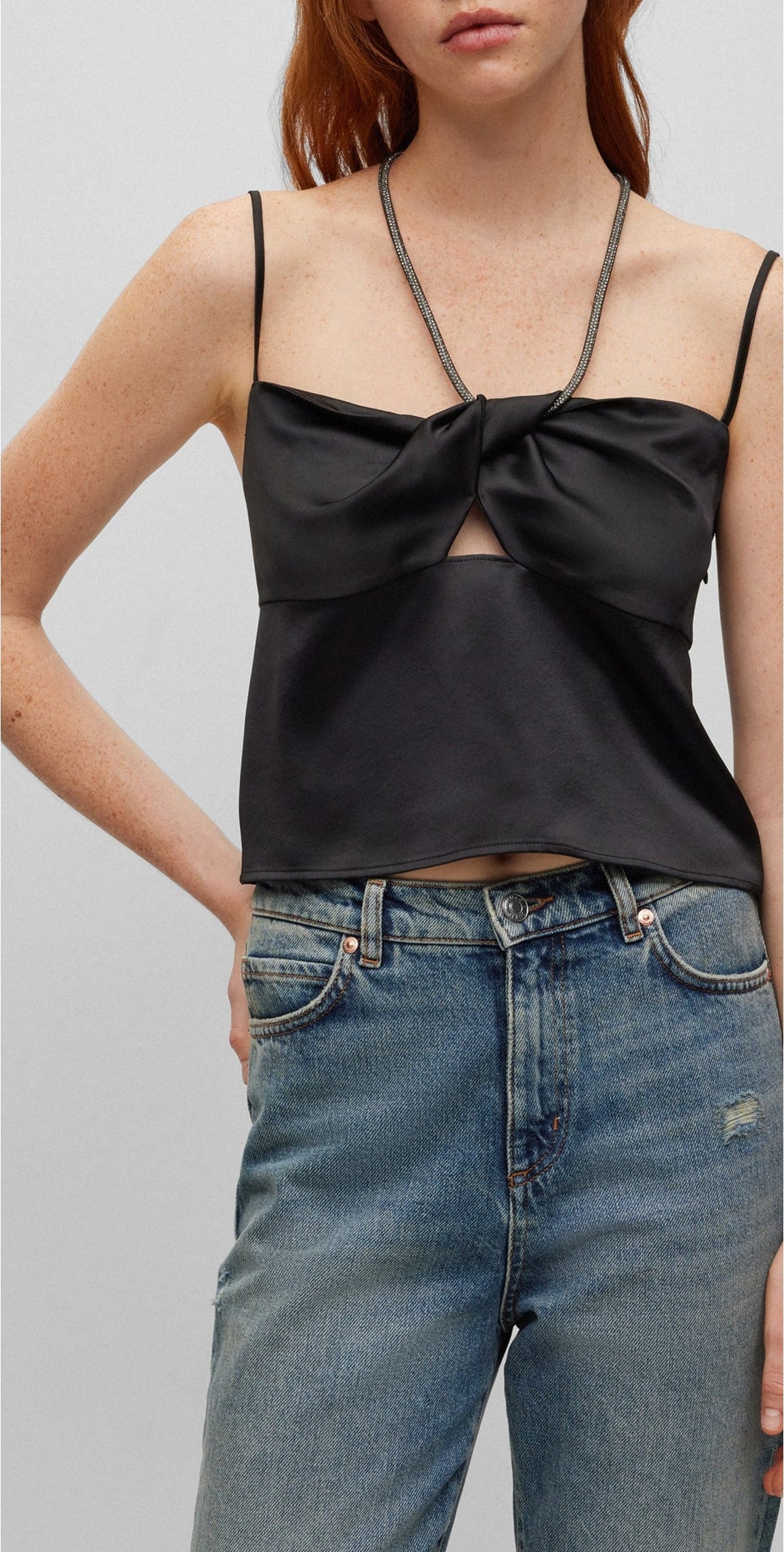 Crystali strapless top - Black