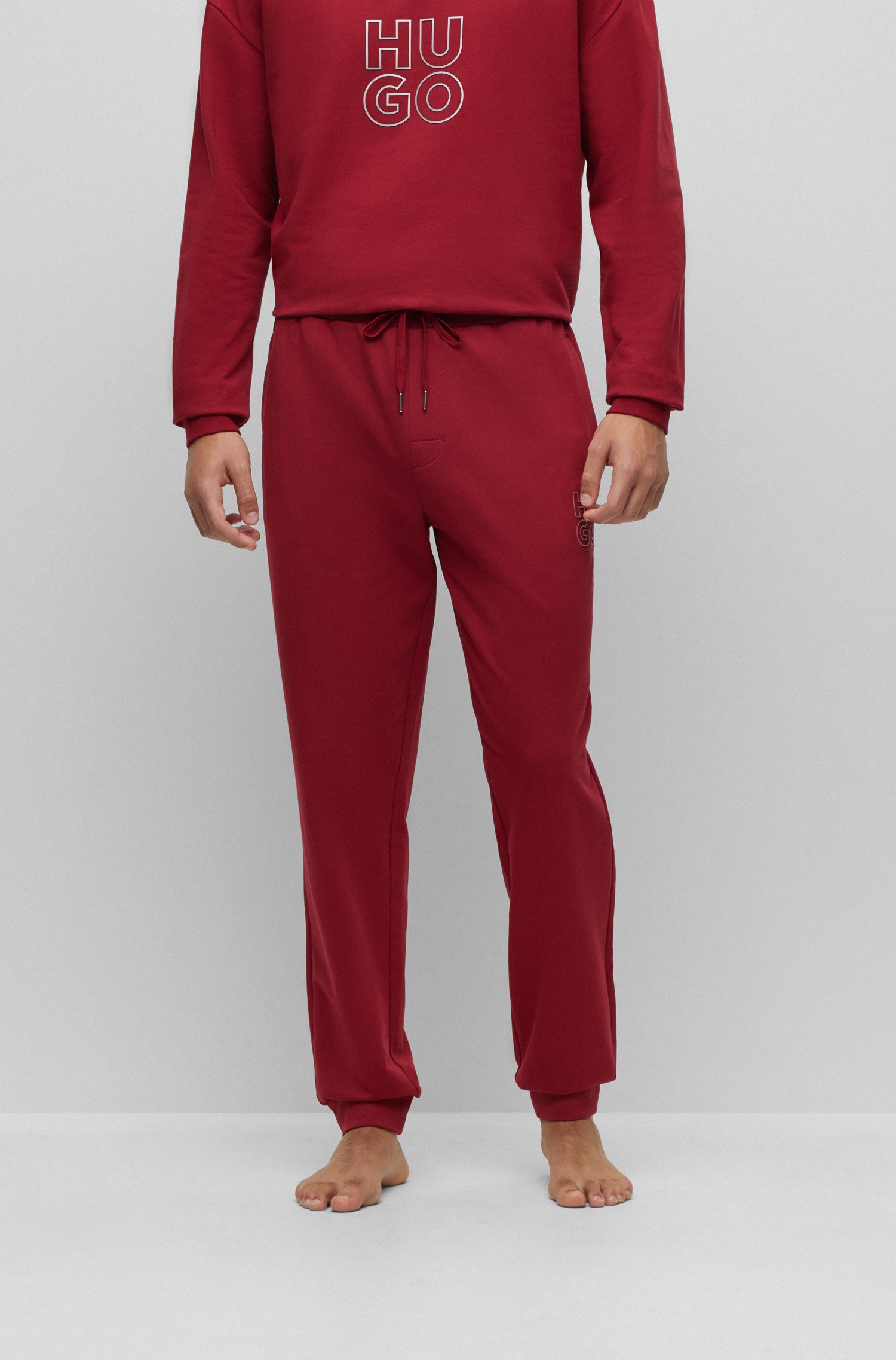 Drawstring jogging trousers - Dark Red