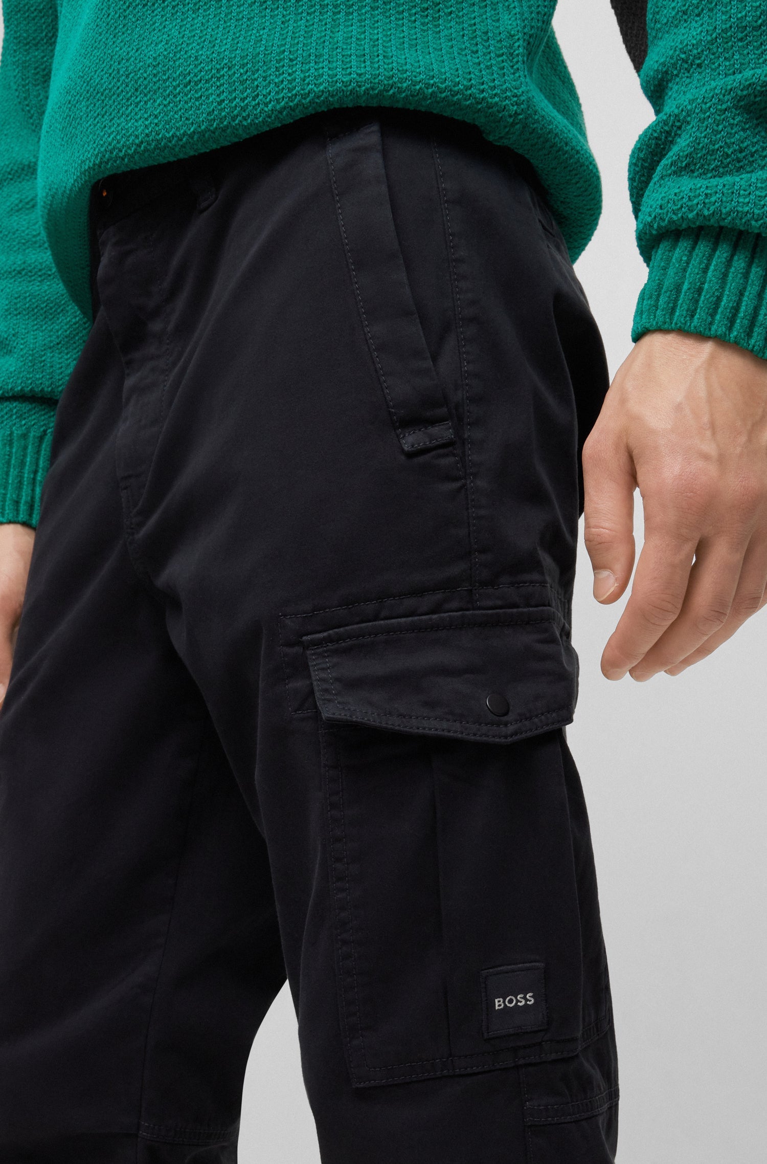 BLACK // CASUAL TROUSERS SISLA-5-CARGO