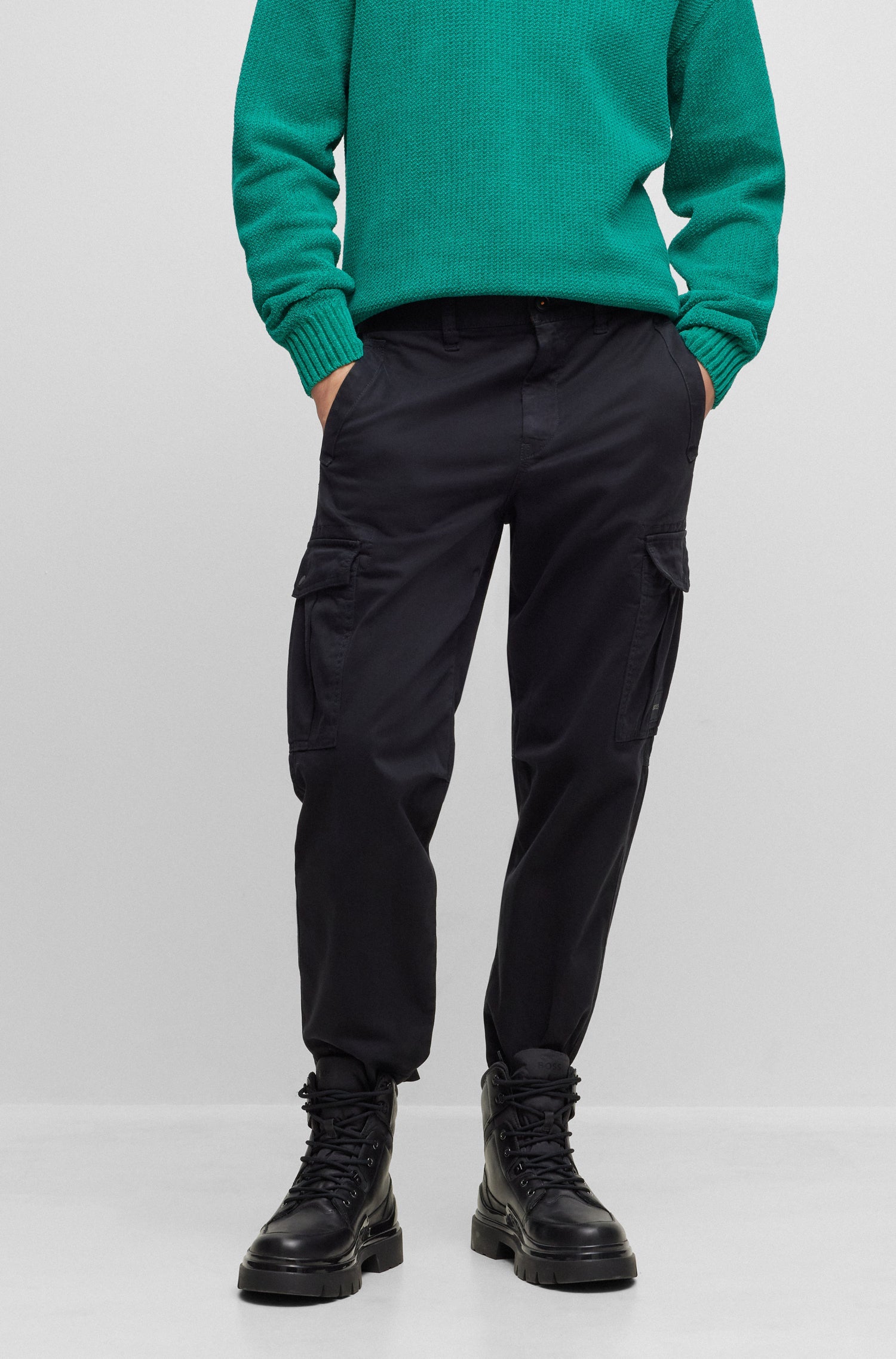 BLACK // CASUAL TROUSERS SISLA-5-CARGO