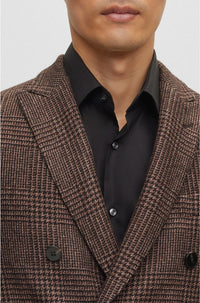 Veste de costume Heston en soie & cachemire - Dark Brown