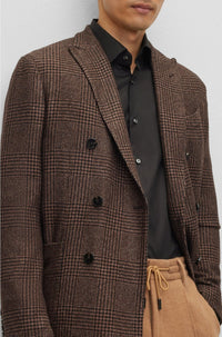 Veste de costume Heston en soie & cachemire - Dark Brown