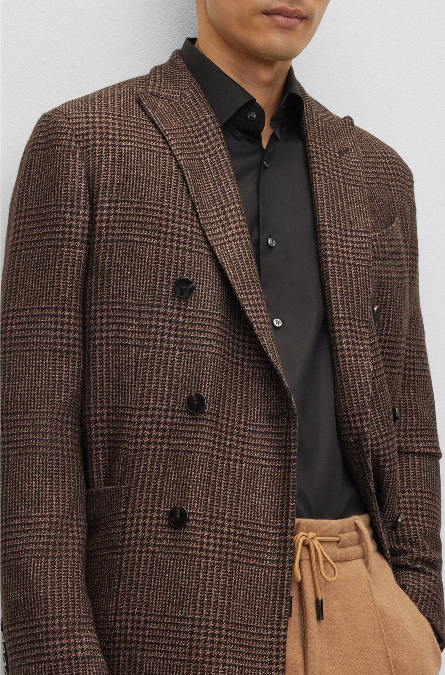Veste de costume Heston en soie & cachemire - Dark Brown