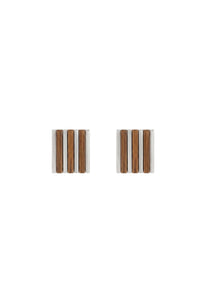 Stripes brass cufflinks - Medium Beige